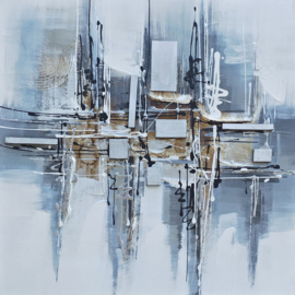 60 x 60 cm - Olieverfschilderij 2-luik - Abstract