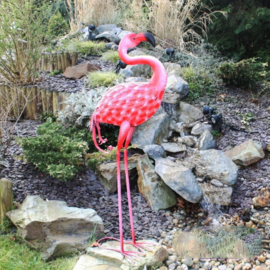 Beeld metaal - Tuinbeeld - beeld Flamingo - 85 cm hoog