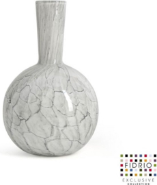 Design Vaas Globe - Fidrio CEMENT - glas, mondgeblazen bloemenvaas - hoogte 40 cm