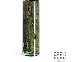 Design Vaas Cilinder - Fidrio MOUNTAIN GREEN - glas, mondgeblazen bloemenvaas - diameter 12 cm hoogte 38 cm
