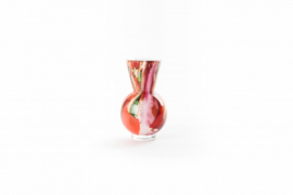 Design vaas Fidrio - glas kunst sculptuur - bolvase conical - Mixed colours - mondgeblazen - 15 cm hoog --