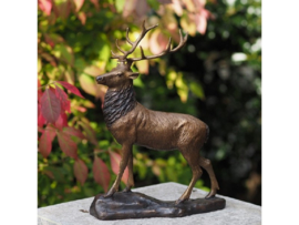 Beeld brons - Tuinbeeld - Beeld Hert - Bronzartes - 28 cm hoog - voor huis en tuin
