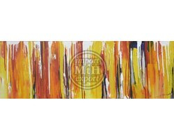 150 x 50 cm - Olieverfschilderij - Abstracte strepen - canvas - handgeschilderd