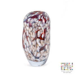 Design vaas Fidrio - glazen sculptuur - hazel - Floral - glas - mondgeblazen - 30 cm hoog