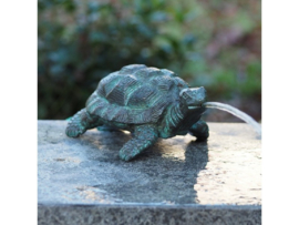 Tuinbeeld brons - fontein beeld - bronzen schildpad - Bronzartes