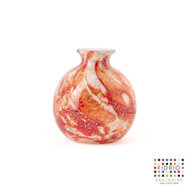 XXXDesign vaas Fidrio - glas kunst sculptuur - bolvase - Rosso - mondgeblazen - 11 cm diep 