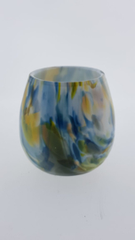 Design vaas Fidrio - glas kunst sculptuur - fiore - colori - mondgeblazen - 12 cm hoog