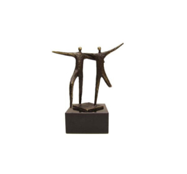 Beeld brons - sculptuur - figuur - een prettige samenwerking - 16 cm hoog - Martinique