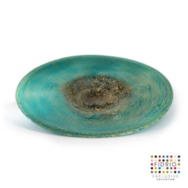 Design schaal Fidrio - glazen sculptuur - Fiji - plate - glas - mondgeblazen - 45 cm rond