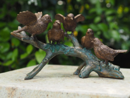 Tuinbeeld brons - beeld Vogels op tak - Bronzartes