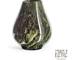 Design Vaas Venice - Fidrio MOUNTAIN GREEN - glas, mondgeblazen bloemenvaas - diameter 19 cm hoogte 25 cm