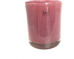 Design vaas Cilinder Vintage Pink - Fidrio UNI COLOUR - glas, mondgeblazen bloemenvaas - diameter 16,5 cm hoogte 13,5 cm
