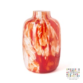 Design vaas Fidrio - glas kunst sculptuur - toronto - Rosso - mondgeblazen - 27 cm hoog