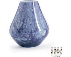 Design vaas Venice - Fidrio PASTEL BLUE - glas, mondgeblazen bloemenvaas - diameter 16 cm hoogte 20 cm