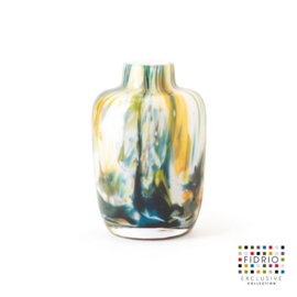 Design vaas Fidrio - glas kunst sculptuur - Toronto colori - mondgeblazen - 12,5 cm hoog