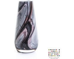 Design vaas Gloriosa - Fidrio ONYX FLAME - glas, mondgeblazen bloemenvaas - hoogte 15 cm --