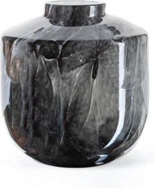 Design vaas nova - Fidrio NERO zwart - bloemenvaas - glas, mondgeblazen bloemenvaas - hoogte 23 cm