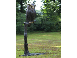 Tuinbeeld - groot bronzen beeld - Uil op tak - Bronzartes