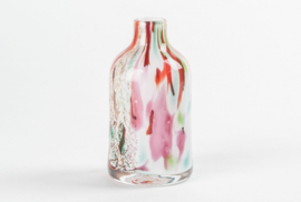 Design vaas Fidrio - glas kunst sculptuur - bottle - Mixed colours - mondgeblazen - 16 cm hoog