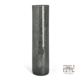 Design vaas Fidrio - glas kunst sculptuur - cilinder - Smokey - mondgeblazen - 53 cm hoog