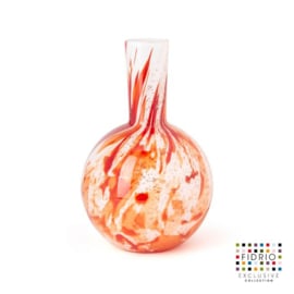 Design vaas Fidrio - glas kunst sculptuur - globe - Rosso - mondgeblazen - 40 cm hoog 