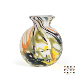 Design vaas Fidrio - glas kunst sculptuur - bolvase - Spirelli - mondgeblazen - 8 cm diep
