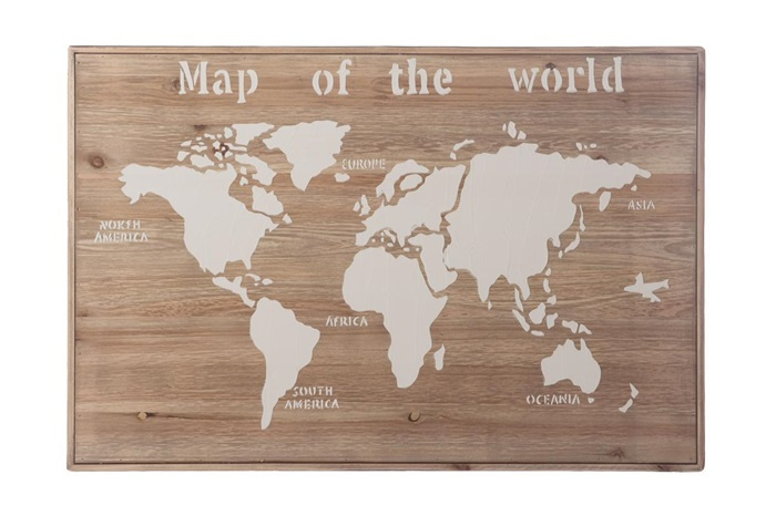 Nieuw Houten kunst - Wanddecoratie hout - wereldkaart | Dijk natural RB-64