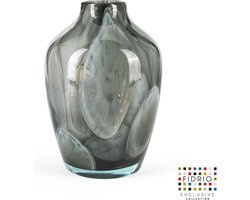 Design vaas sorobon - Fidrio Grey Cloudy - Bloemenvaas glas, mondgeblazen - Ø 20 cm hoogte 28 cm