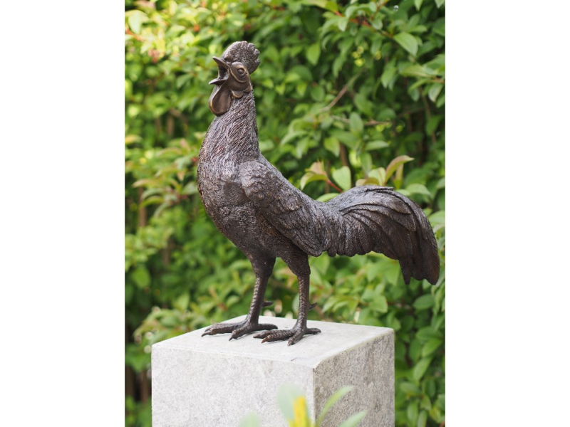 Tuinbeeld brons - beeld Haan - Bronzartes