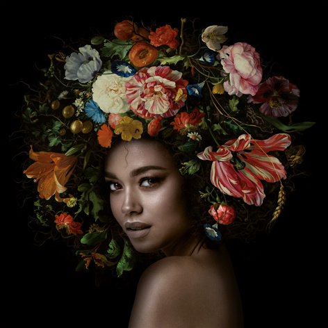 Welp Schilderij Dibond - vrouw met bloemen | Trendy kunst MY-03