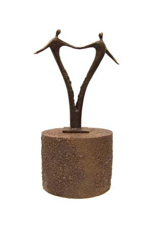Urn brons - bronzen beeldje - sculptuur - voor altijd samen - 21 cm hoog - Martinique