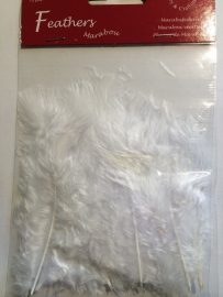 800804/2802- 15 stuks Marabou veren wit van 7 tot 14cm
