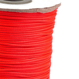 ruim 70 meter hotwax waxkoord 1mm neon rood/oranje