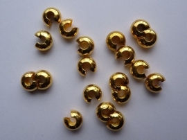 50 stuks knijpkralen verbergers goud 5mm