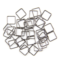 35 stuks vierkante open connector 8mm antraciet