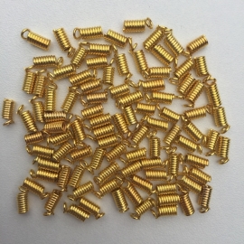 50 stuks koordkapjes 9x3.5mm goudkleur