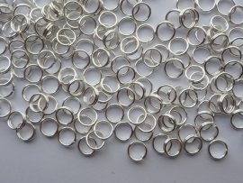 100 stuks dubbele ringetjes 6mm zilver