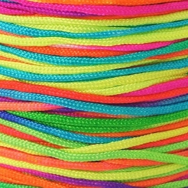 5 meter nylonkoord knoopkoord van 1.5mm dik neon regenboog