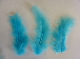 800804/2809- 15 stuks Marabou veren turkoois van 7 tot 14cm