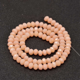 C124.B- ca. 100 stuks abacus facet geslepen glaskralen 6x4mm light salmon