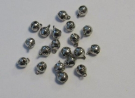 801401/4201- 20 stuks sieraden belletjes 6mm zilverkleur