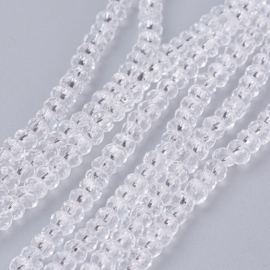 C121.D- ca. 165 stuks facet glaskralen rondelle 3x2mm clear