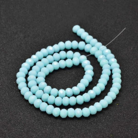 C122.C- ca. 135 stuks abacus facet geslepen glaskralen 4x3mm pale turquoise