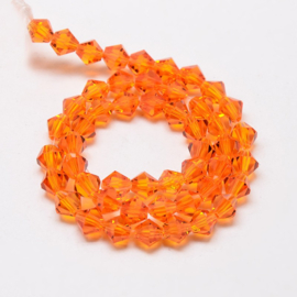C289.D- ruim 100 stuks AA-kwaliteit imitatie Swarovski crystal kralen 4mm oranje