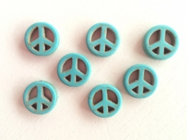 C33- 8 stuks synthetic ghemstone turquoise peace kralen 15mm