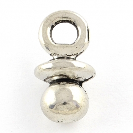 D01- 4 stuks zwaar metalen bedels spenen 22x11mm zilver