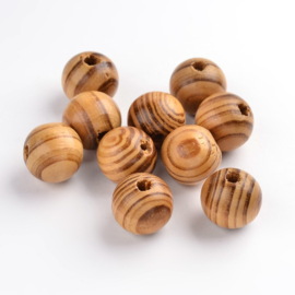 15 stuks grote houten kralenmix met print 16mm burly