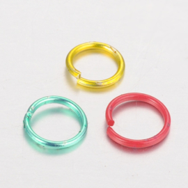 ca. 100 stuks enkele ringetjes kleurenmix 6mm