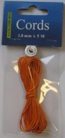 440200/8313- 5 meter waxkoord katoen van 1mm dik - oranje