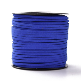 3 meter faux suede veter van 3mm breed royal blauw